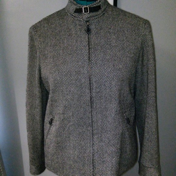 Lauren Ralph Lauren Wool Alpaca Herringbone Jacket Sz 14 - Picture 14 of 15